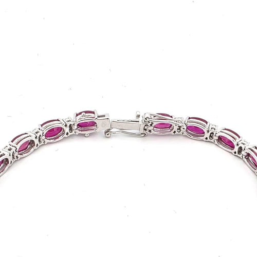 Bracelet Bracelet en or blanc 18 ct avec rubis et diamants 58 Facettes 16/26 E