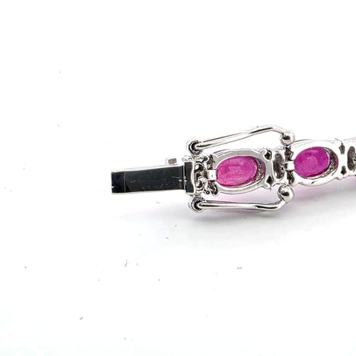 Bracelet Bracelet en or blanc 18 ct avec rubis et diamants 58 Facettes 16/26 E