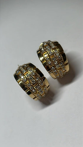 Boucles d'oreilles Cartier Panthère - Boucles d'oreilles en or jaune 18 carats et diamants 58 Facettes C15