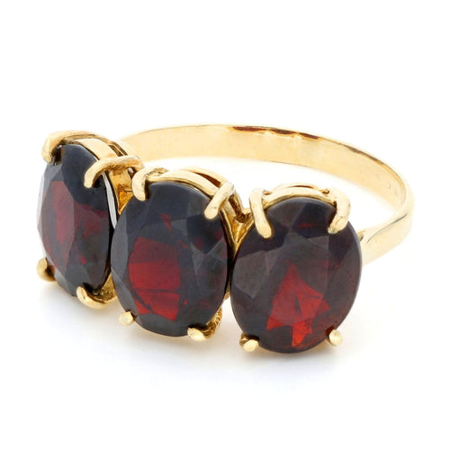 Bague 51 Bague trilogie en or 18k avec grenats 58 Facettes 0233C53C5728439FB66C5D199BE992D4