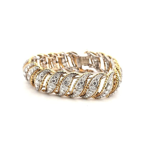 Bracelet Bracelet années 1940-1950 en platine et or avec diamants 58 Facettes 34/26 E