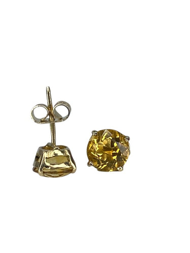 Boucles d'oreilles Boucles d’oreilles - Puces en or jaune 18 carats et citrines 58 Facettes AB683