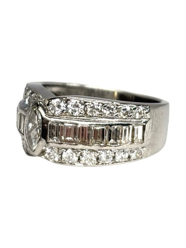 Bague 50 Bague en or blanc 18 K sertie de diamants 1,14 ct 58 Facettes 1624