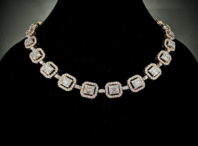 Collier Collier à mailles octogonales en or jaune 18 carats et diamants 58 Facettes Collier 01