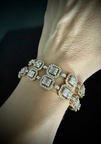 Collier Collier à mailles octogonales en or jaune 18 carats et diamants 58 Facettes Collier 01