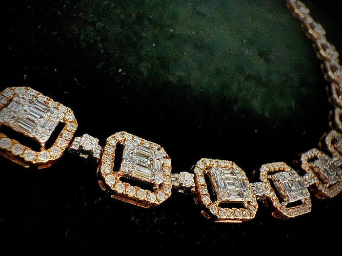 Collier Collier à mailles octogonales en or jaune 18 carats et diamants 58 Facettes Collier 01