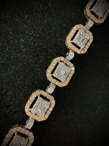 Collier Collier à mailles octogonales en or jaune 18 carats et diamants 58 Facettes Collier 01