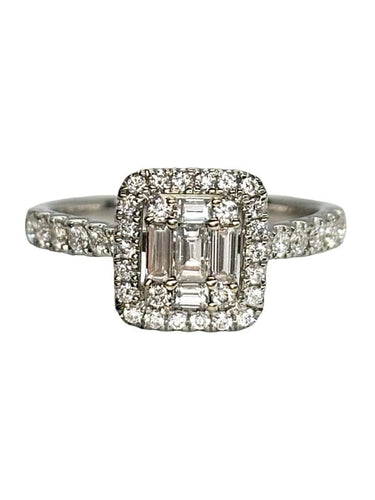 Bague 53 Solitaire - Bague en or blanc 18K et diamants 0,67 ct 58 Facettes 1664