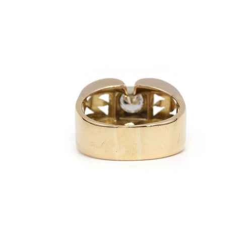 Bague 59 Bague tank en or rose et platine avec diamant 58 Facettes 260069R