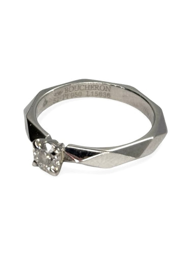 Bague 52 Boucheron - Bague solitaire en platine 950 et diamant 0,30 ct 58 Facettes 1671