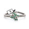 Bracelet Bracelet vintage en or blanc 18 ct avec émeraudes et diamants 58 Facettes 383/A OC