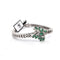 Bracelet Bracelet vintage en or blanc 18 ct avec émeraudes et diamants 58 Facettes 383/A OC