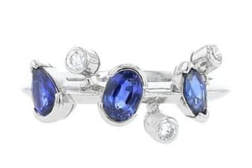 Bague 53 Cartier Méli-Mélo - Bague en platine saphirs et diamants 58 Facettes Bague