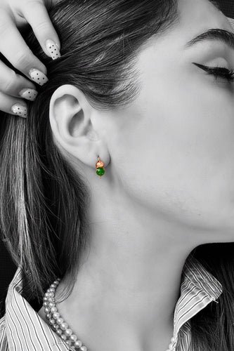 Boucles d'oreilles Boucles d’oreilles - Or jaune 18 carats, émeraude et perle naturelle 58 Facettes