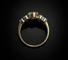 Bague 55 Bague jonc années 1930 en or jaune avec saphir et diamants 58 Facettes