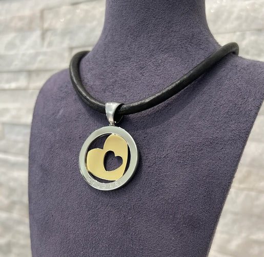 Pendentif Bulgari - Pendentif cœur en or jaune 18 ct et acier 58 Facettes 12268