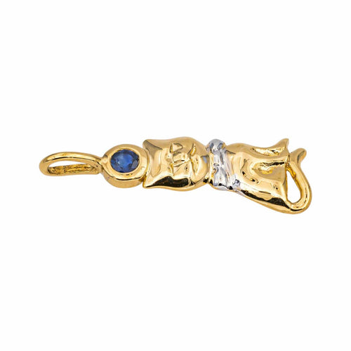 Pendentif Pendentif Chat Or jaune, Or blanc Saphir 58 Facettes 5189854RV