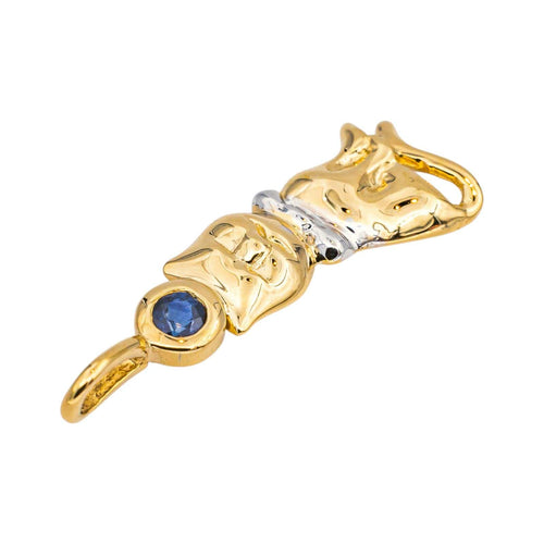 Pendentif Pendentif Chat Or jaune, Or blanc Saphir 58 Facettes 5189854RV