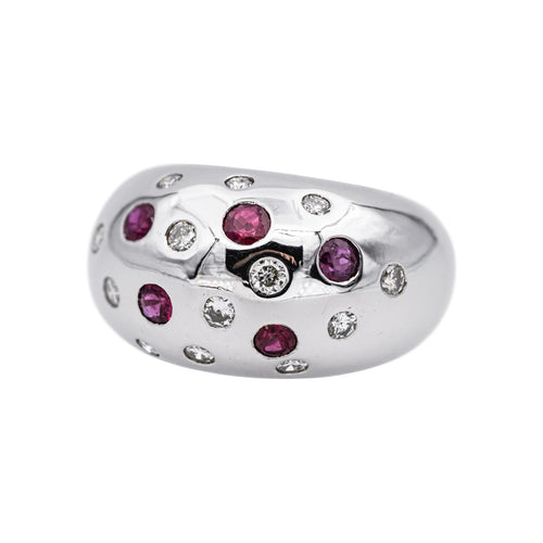 Bague 53 Bague  Boule  Or blanc Diamant, Rubis 58 Facettes 4984044RV
