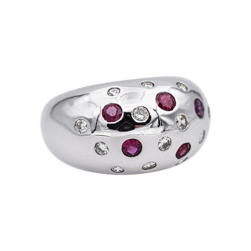 Bague 53 Bague  Boule  Or blanc Diamant, Rubis 58 Facettes 4984044RV