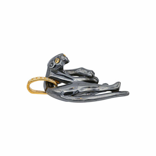 Pendentif Cartier Pendentif Panthère Argent, Or jaune Diamant 58 Facettes 5114923CN