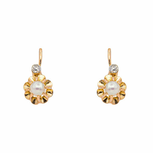 Boucles d'oreilles Boucles d'oreilles Dormeuses Or rose Perle 58 Facettes 5189855RV