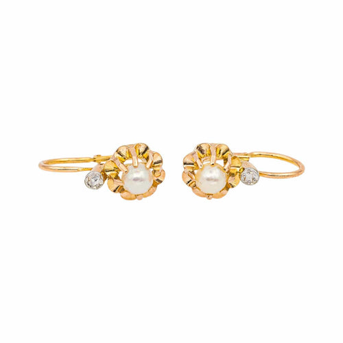 Boucles d'oreilles Boucles d'oreilles Dormeuses Or rose Perle 58 Facettes 5189855RV