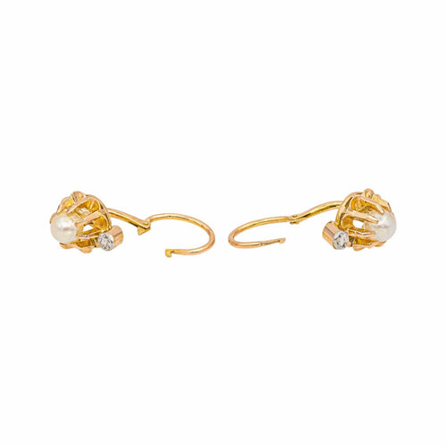 Boucles d'oreilles Boucles d'oreilles Dormeuses Or rose Perle 58 Facettes 5189855RV
