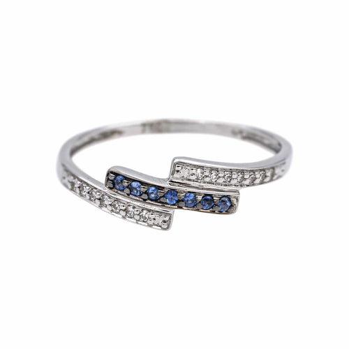 Bague 54 Bague  Or blanc Diamant, Saphir 58 Facettes 4958838CN