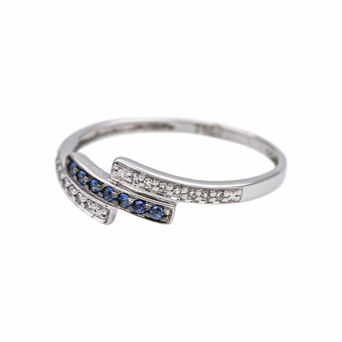 Bague 54 Bague  Or blanc Diamant, Saphir 58 Facettes 4958838CN