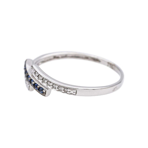 Bague 54 Bague  Or blanc Diamant, Saphir 58 Facettes 4958838CN