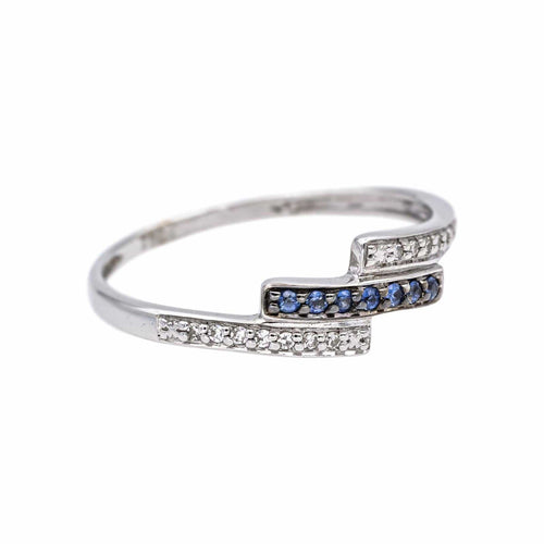 Bague 54 Bague  Or blanc Diamant, Saphir 58 Facettes 4958838CN