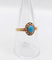 Bague 57 Bague marguerite antique en or rose 18k, turquoise et perles 58 Facettes A06765