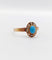 Bague 57 Bague marguerite antique en or rose 18k, turquoise et perles 58 Facettes A06765