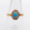 Bague 57 Bague marguerite antique en or rose 18k, turquoise et perles 58 Facettes A06765