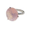 Bague 53 Bague en or blanc 18k avec quartz rose 58 Facettes T16