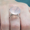 Bague 53 Bague en or blanc 18k avec quartz rose 58 Facettes T16