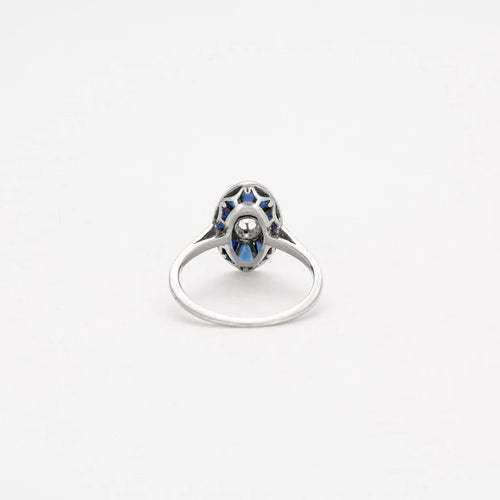 Bague 53 Art déco - Bague en platine 950 saphirs et diamant 58 Facettes