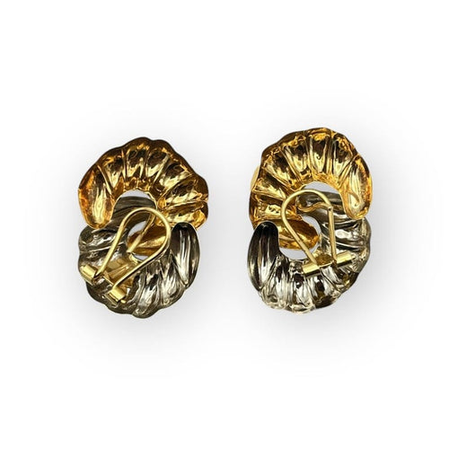 Boucles d'oreilles Boucles d'oreilles coquillage en or jaune et or blanc 750 58 Facettes 149066042