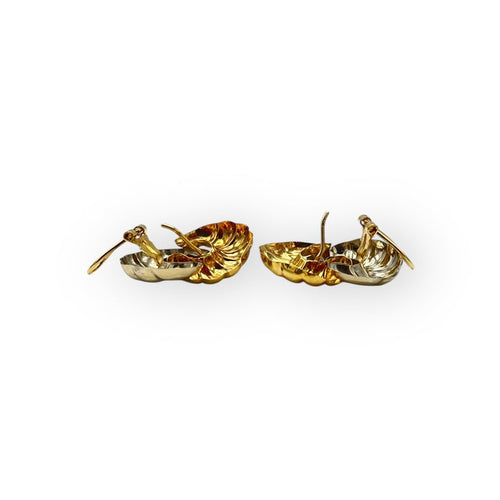 Boucles d'oreilles Boucles d'oreilles coquillage en or jaune et or blanc 750 58 Facettes 149066042
