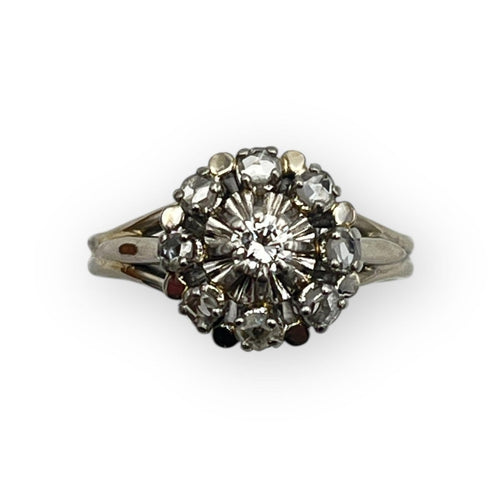Bague 50 Bague marguerite en or blanc 750 sertie de diamants 58 Facettes 149067271