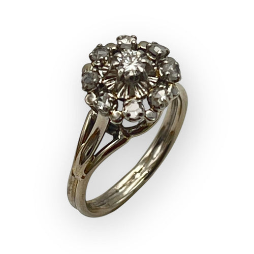 Bague 50 Bague marguerite en or blanc 750 sertie de diamants 58 Facettes 149067271