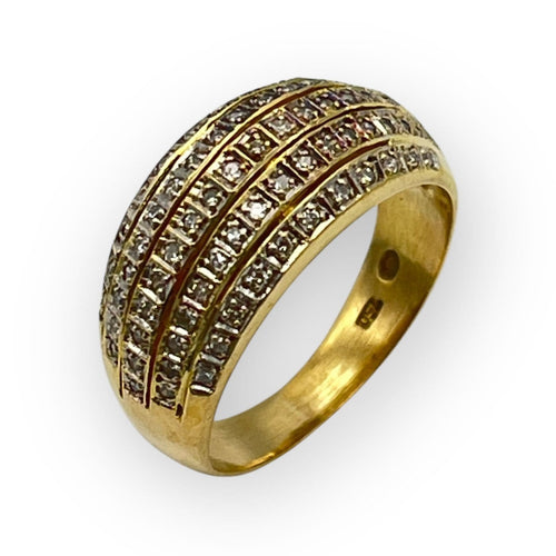 Bague 59 Bague pavée en or jaune 750 sertie de 74 diamants 58 Facettes 149067417