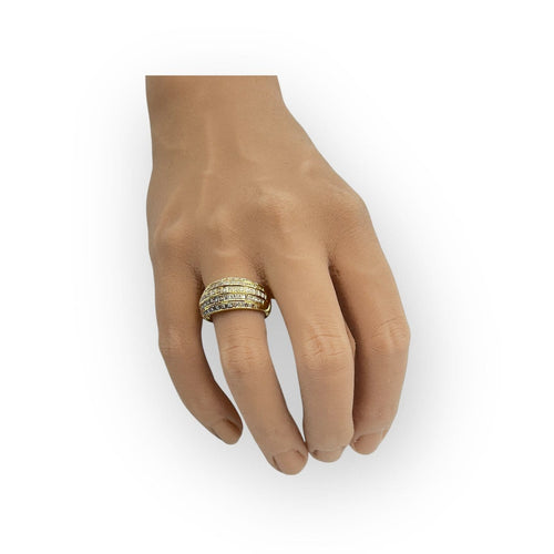 Bague 59 Bague pavée en or jaune 750 sertie de 74 diamants 58 Facettes 149067417