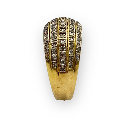 Bague 59 Bague pavée en or jaune 750 sertie de 74 diamants 58 Facettes 149067417