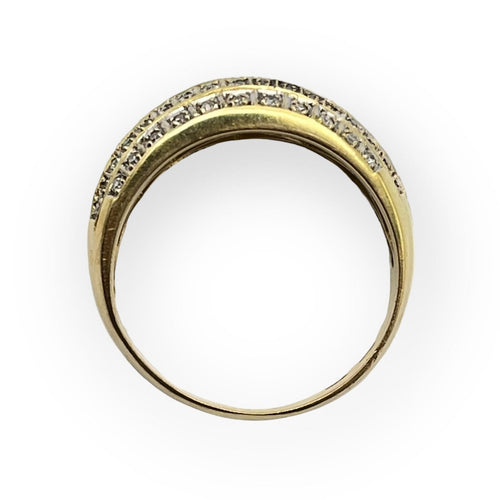 Bague 59 Bague pavée en or jaune 750 sertie de 74 diamants 58 Facettes 149067417