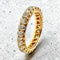 Bague 53 Alliance américaine - Bague tour complet en or jaune 18 carats et diamants 58 Facettes Ame