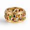 Bague 55 Cartier - Bague vintage motif floral en or jaune, diamants et pierres précieuses 58 Facettes 265