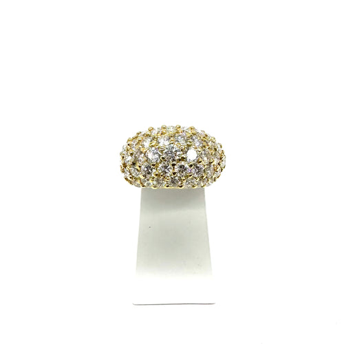 Bague 51 Bague jonc volumineuse en or jaune 750 pavée de diamants 58 Facettes Z1351690