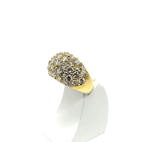 Bague 51 Bague jonc volumineuse en or jaune 750 pavée de diamants 58 Facettes Z1351690